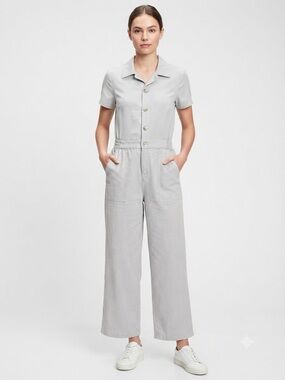 Santa Sofia Grey Short Sleeve Jumpsuit